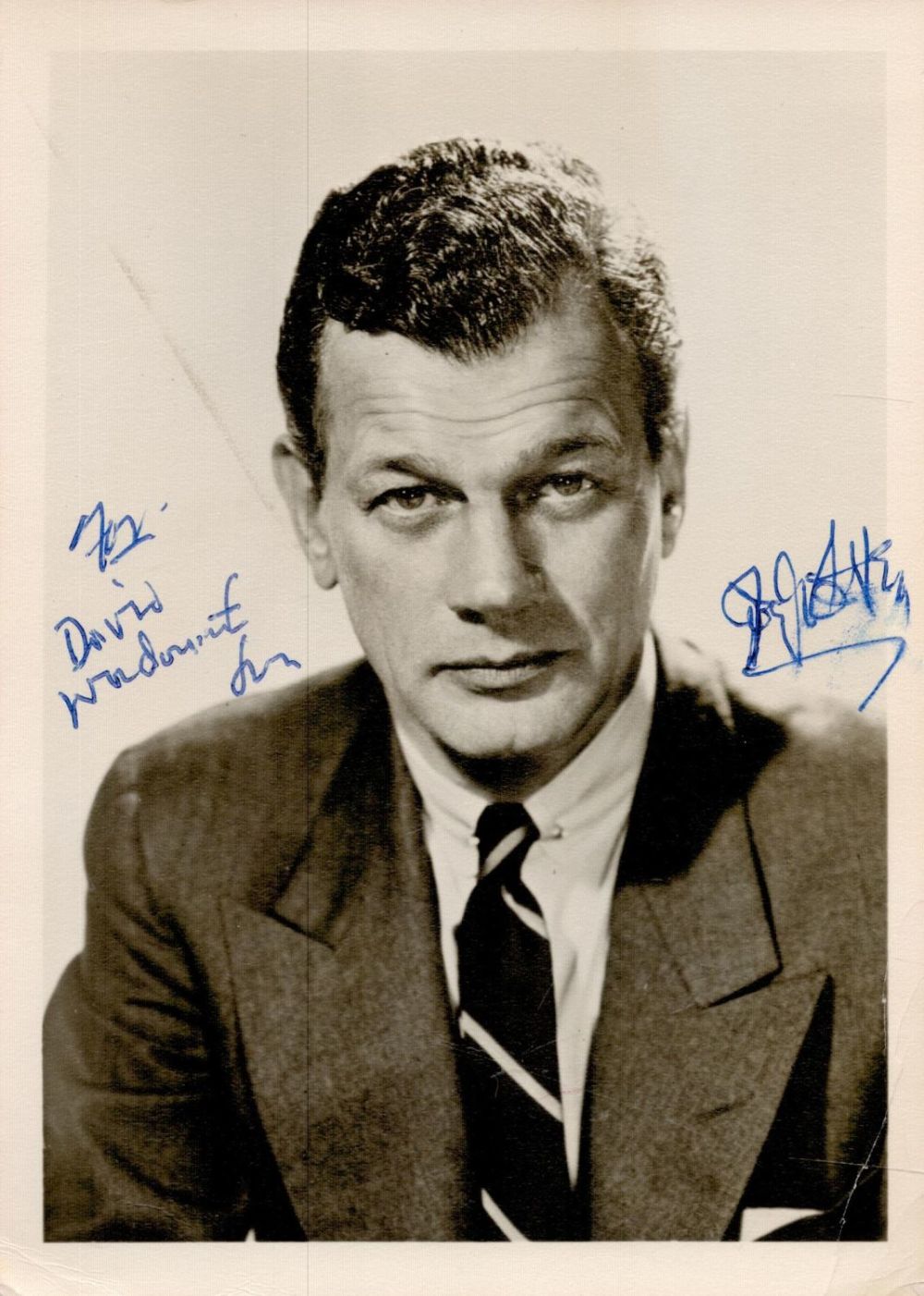 Lot 427: Joseph Cotton signed 7x5 black and white photo...