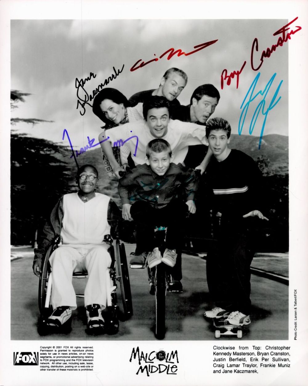 Lot 428: Malcom in the Middle multi signed 10x8 black...