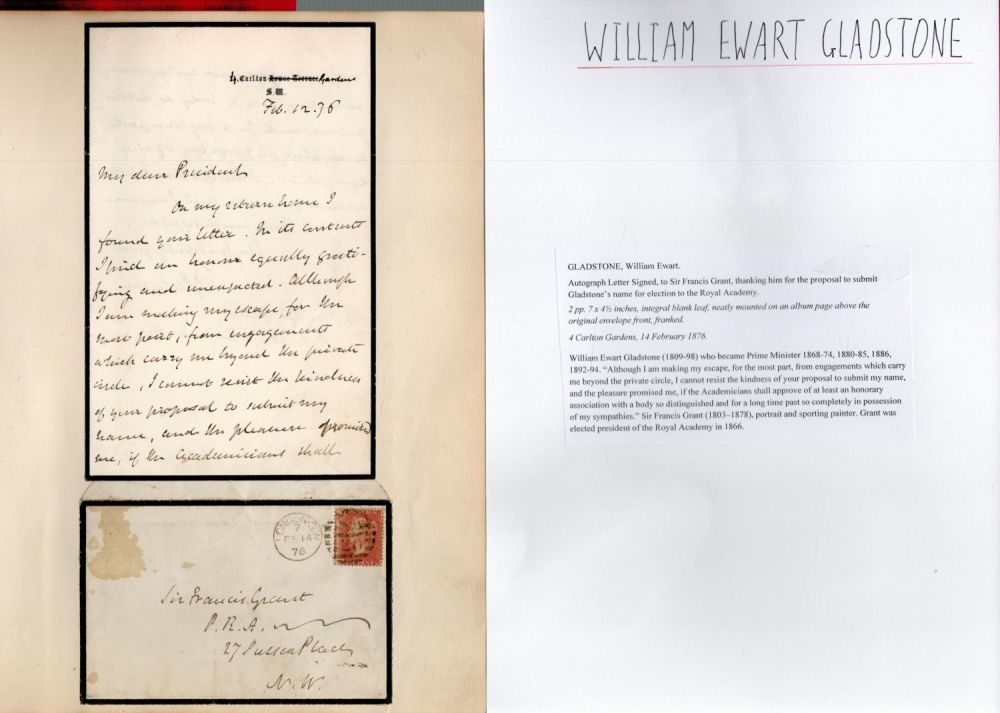 Lot 437: William Ewart Gladstone ALS signed to Sir Francis...
