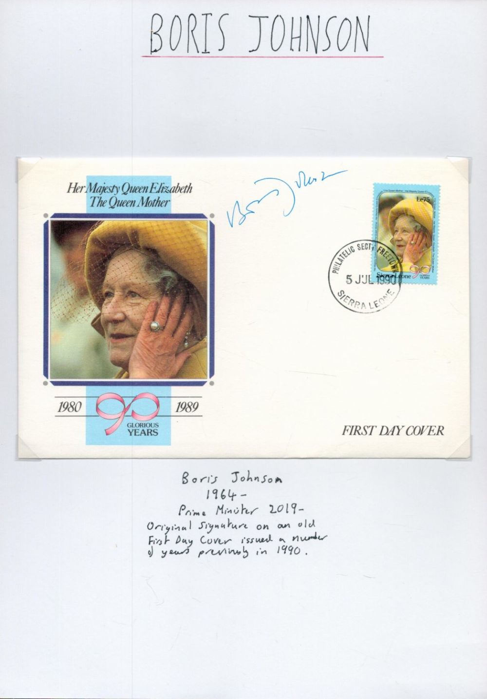 Lot 445: Boris Johnson Prime Minister 2019-2022 signed Her Majesty...