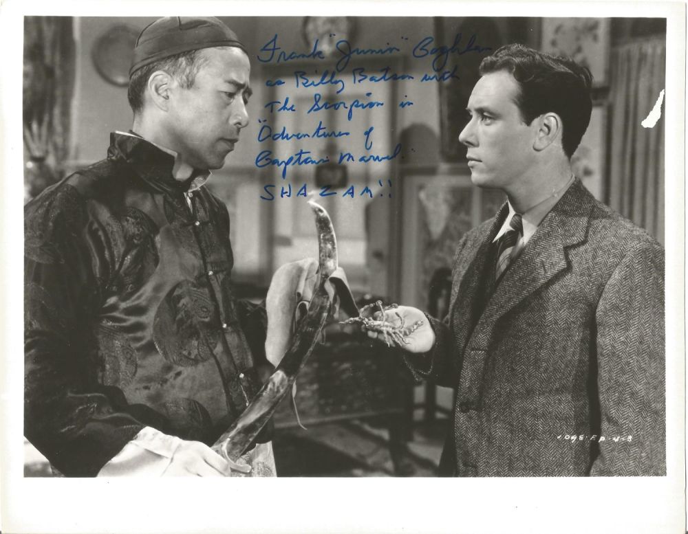 Lot 487: Actor Frank Junior Coghlan singed 10x8 black and...