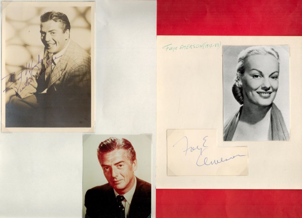 Lot 519: Victor Mature and Faye Emerson Autographs. Mature on...