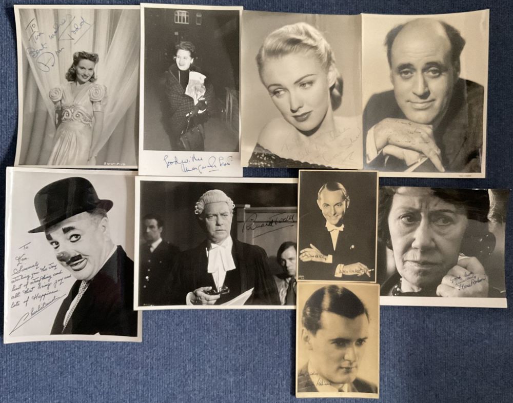 Lot 521: Collection of 9 Vintage Autographs on Black and...