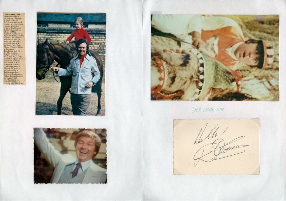 Lot 524: Des O'Connor Signed Jagged Autograph Card in black...
