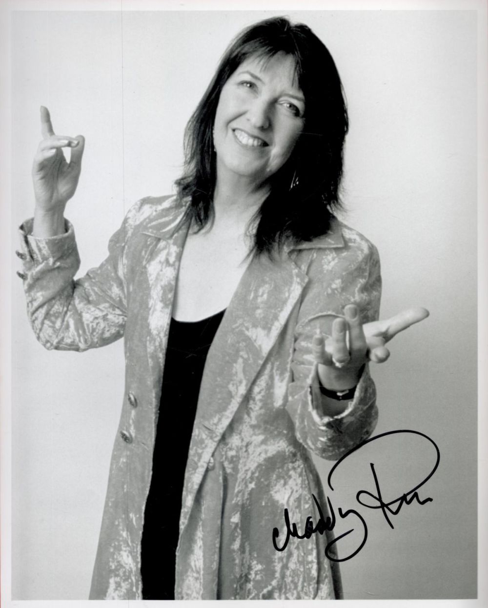 Lot 556: Maddy Prior signed 10x8 black and white photo....