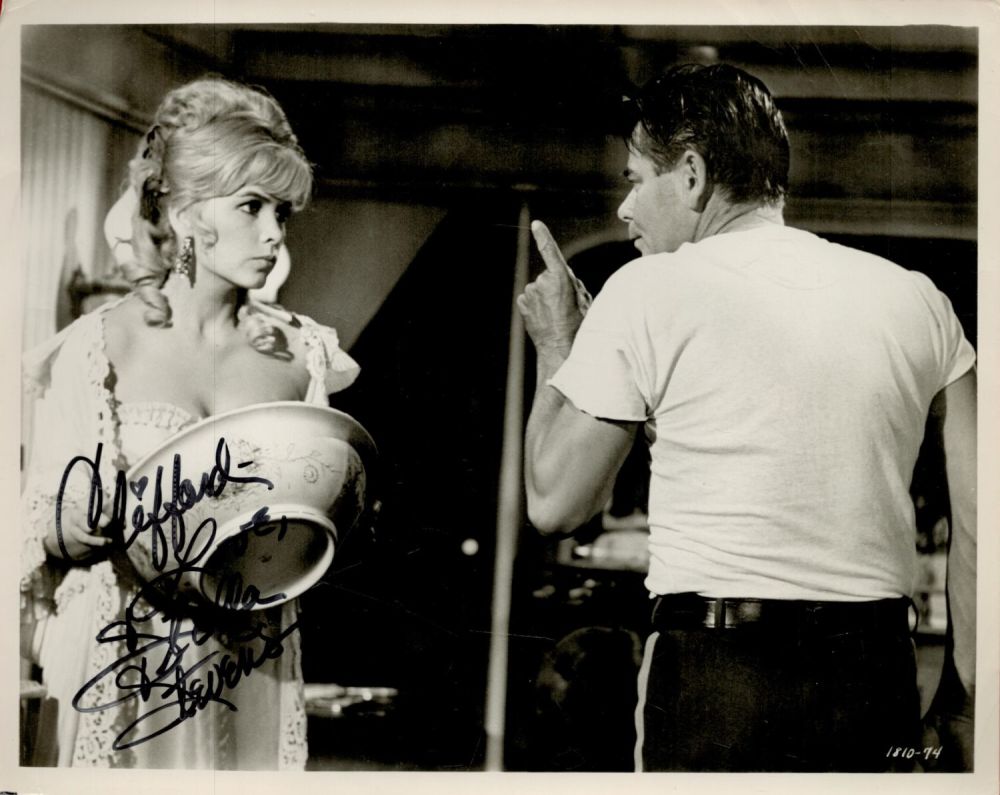 Lot 559: Stella Stevens signed 10x8 vintage black and white...