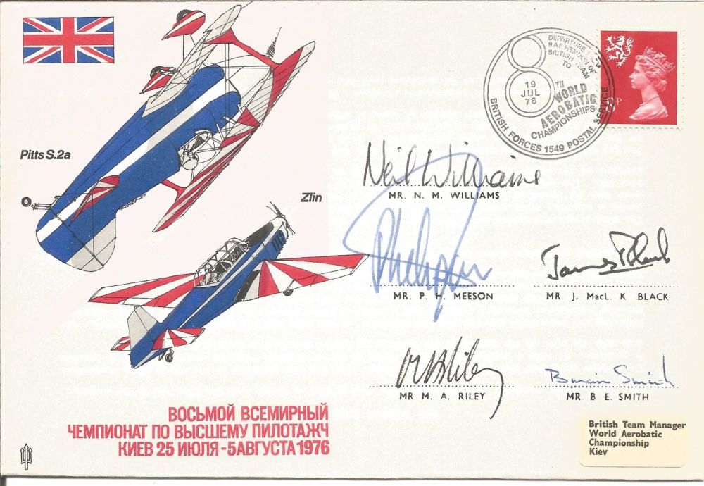 Lot 567: World Aerobatics Air Display cover, flown and signed...
