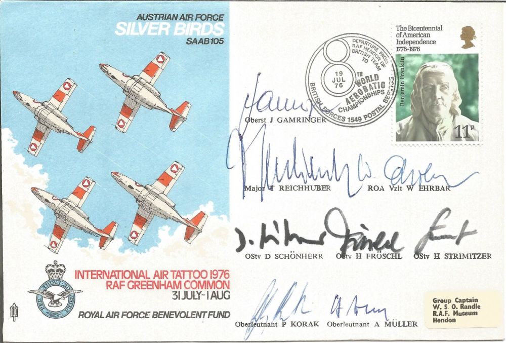 Lot 571: Silver Birds Air Display team cover flown and...