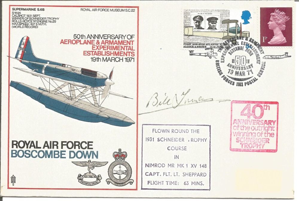 Lot 586: Bill Townsend Dambuster signed RAF Boscombe Down 50th...