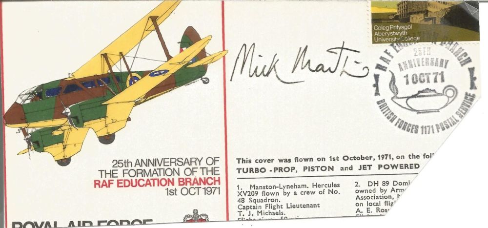 Lot 590: Mick Martin signed piece cut from front of...
