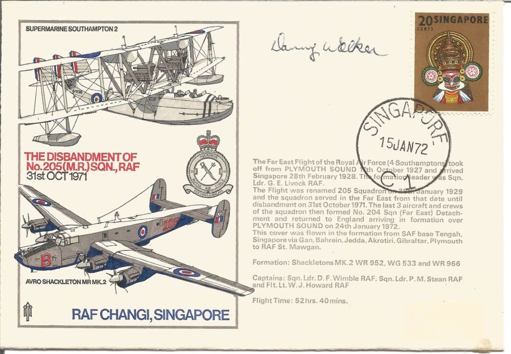 Lot 592: Danny Walker signed RAF Changi Singapore The Disbandment...