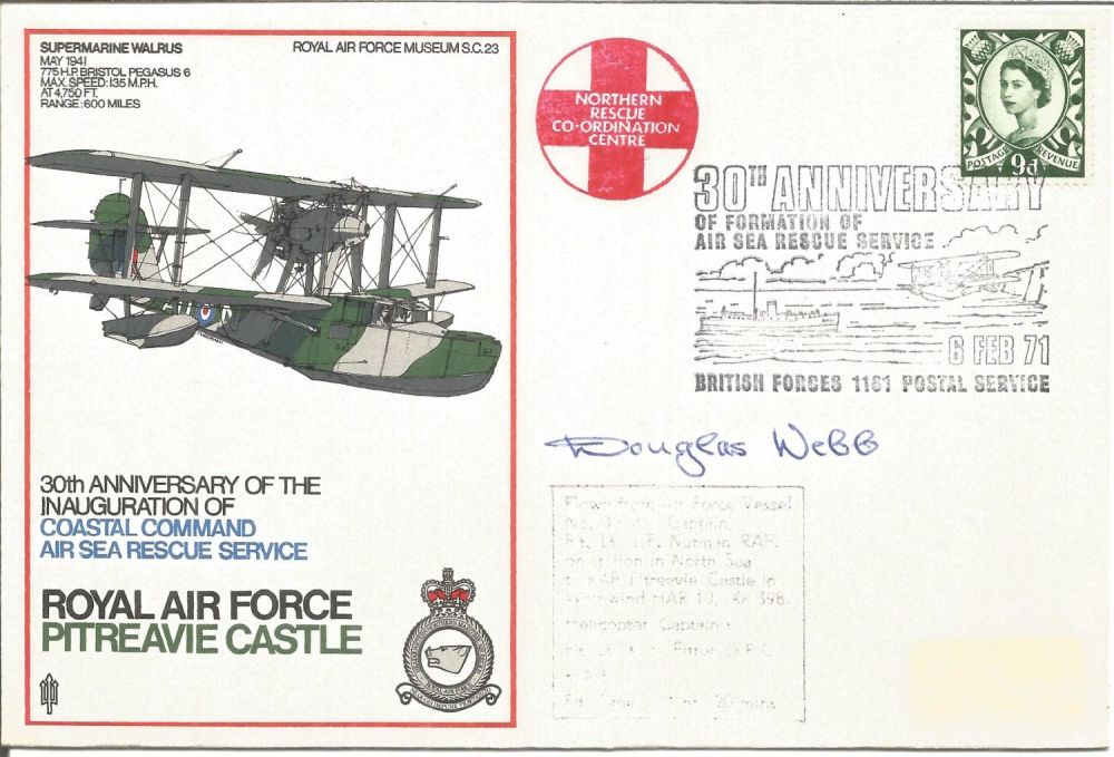 Lot 598: Douglas Webb signed RAF Pitreavie Castle FDC 30th...