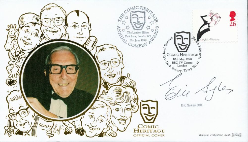 Lot 603: Eric Sykes signed Comic Heritage FDC. Double postmarked....