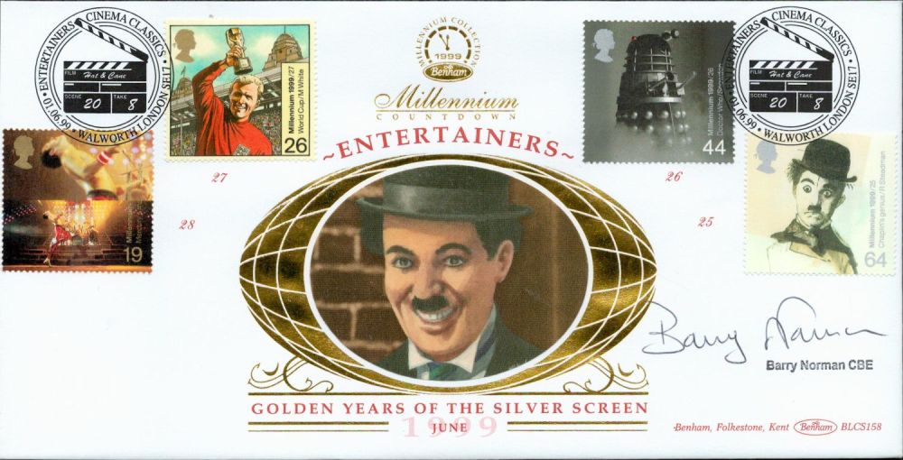 Lot 609: Barry Norman signed Millennium Countdown - Entertainers FDC....