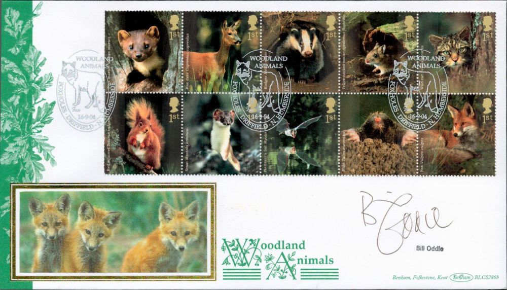Lot 610: Bill Oddie signed Woodland Animals FDC. 16/9/04 Foxholes...