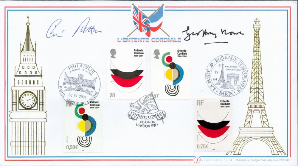 Lot 615: Chris Patten and Geoffrey Howe signed L'Entente Cordiale...