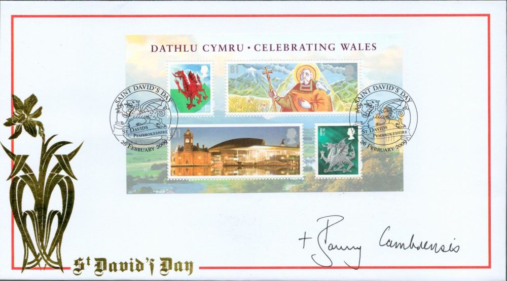 Lot 618: Dr Barry Morgan signed St Davids Day FDC....
