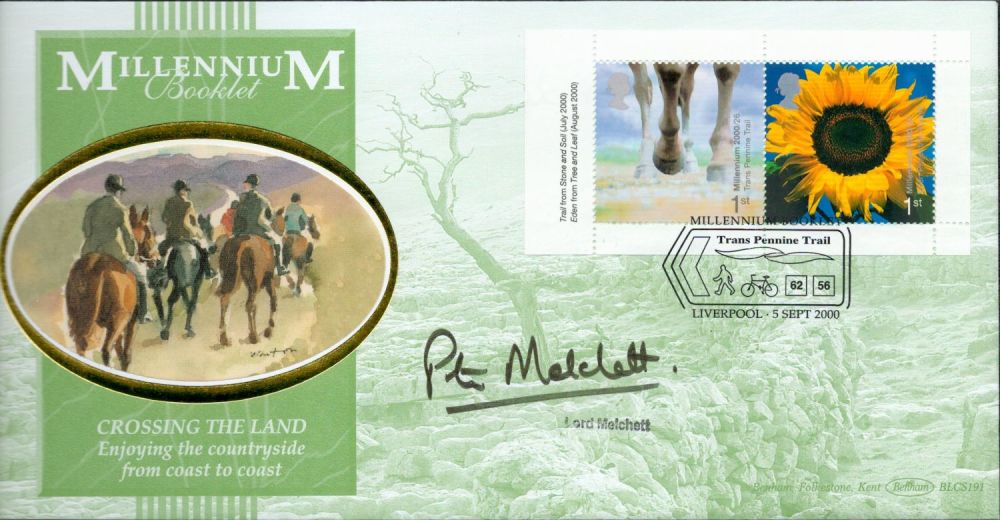 Lot 620: Lord Melchett signed Millennium booklet FDC. 5/9/2000 Liverpool...