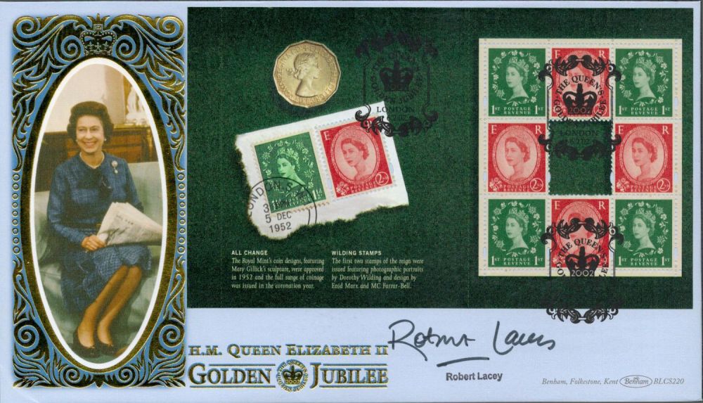 Lot 633: Robert Lacey signed HM Queen Elizabeth II golden...