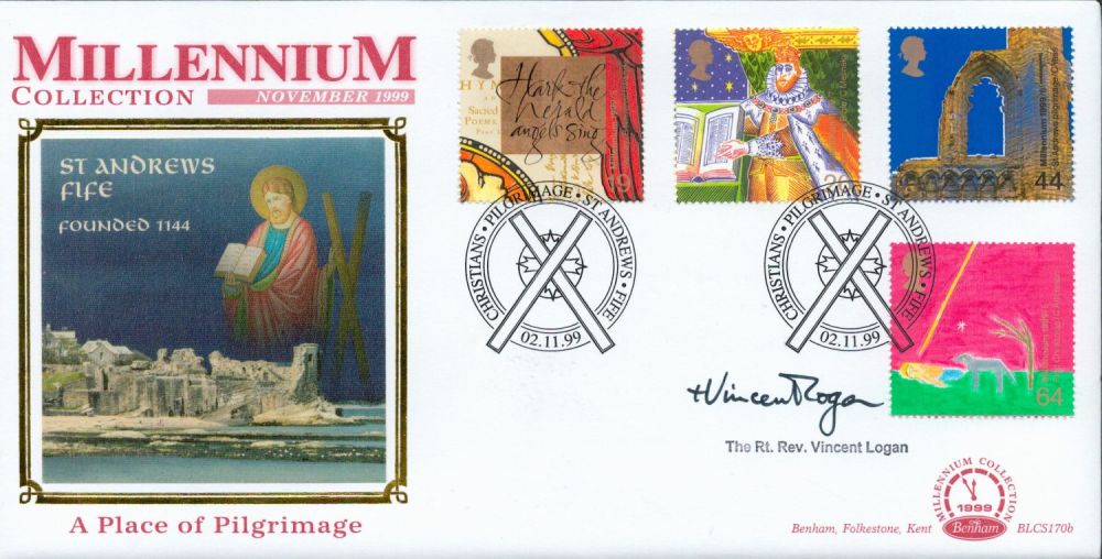 Lot 636: Rt Rev Vincent Logan signed Millennium Collection FDC....