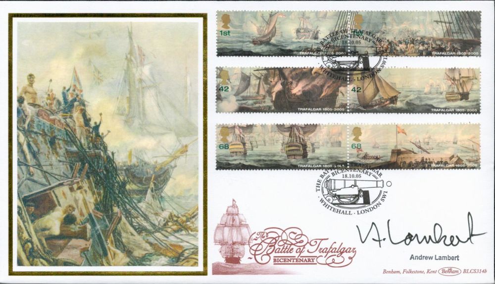 Lot 637: Andrew Lambert signed Battle of Trafalgar Bicentenary FDC....