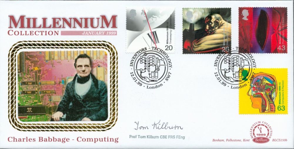 Lot 639: Prof Tom Killburn CBE signed Millennium Collection FDC....