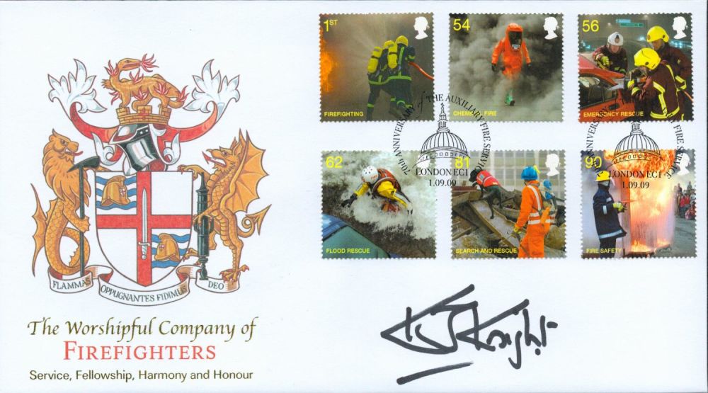 Lot 640: Sir Kenneth Knight signed Firefighters FDC. 1/9/09 London...