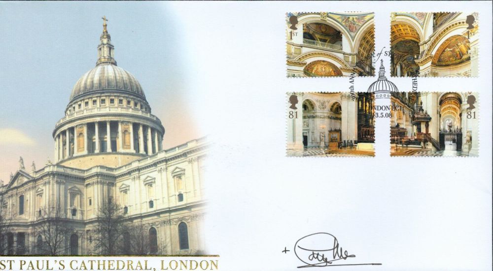 Lot 641: Rev Graeme Knowles signed St Pauls Cathedral FDC....