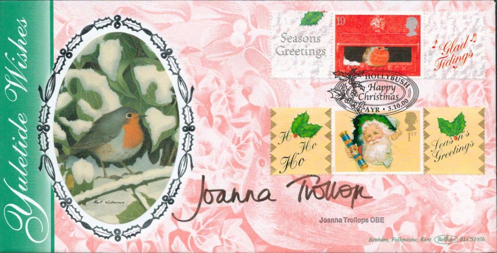 Lot 646: Joanna Trollope signed Yuletide Wishes FDC. 3/10/00 Hollybush...