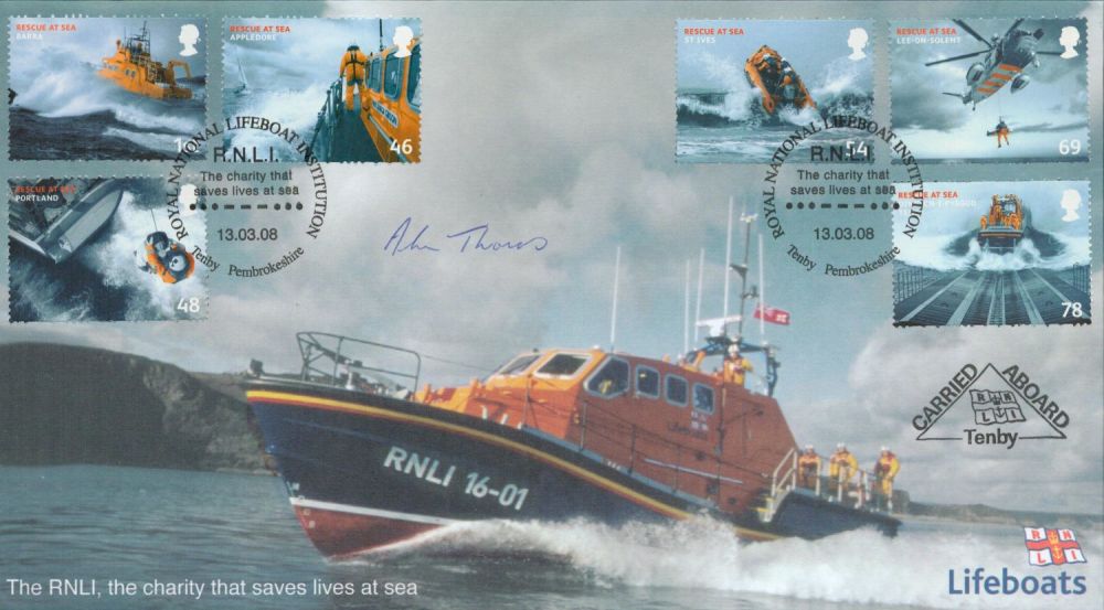Lot 648: Alan Thomas signed RNLI FDC. 13/3/08 Tenby postmark....