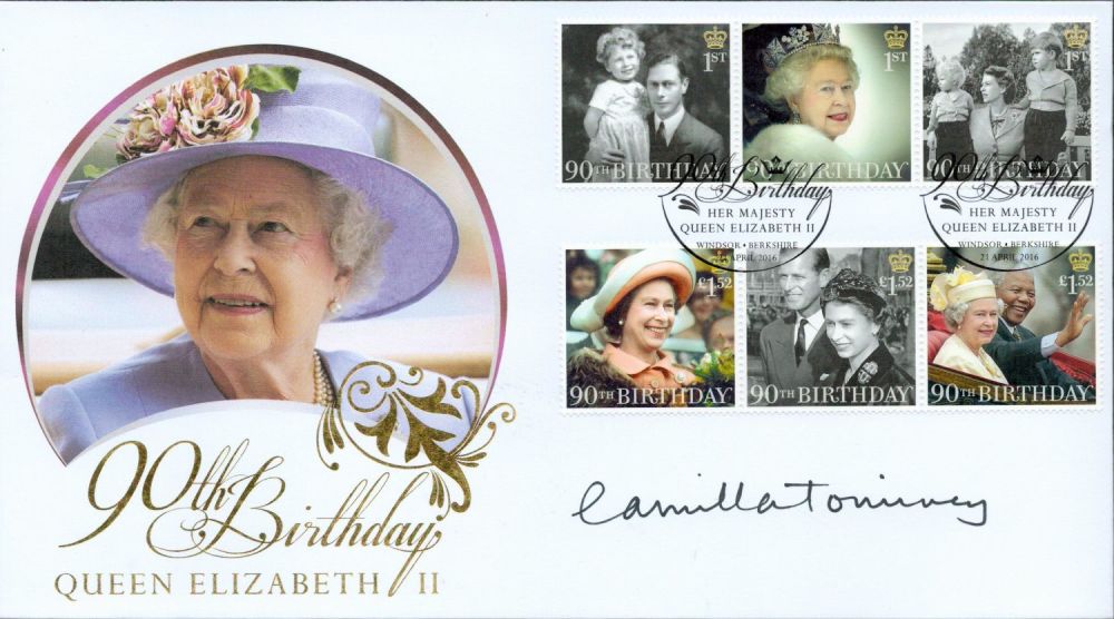 Lot 651: Camilla Tominey signed 90th birthday Queen Elizabeth II...