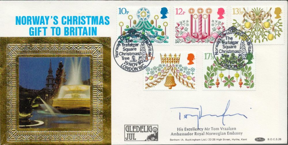 Lot 659: Tom Vraalsen signed Norways Christmas gift to Britain...