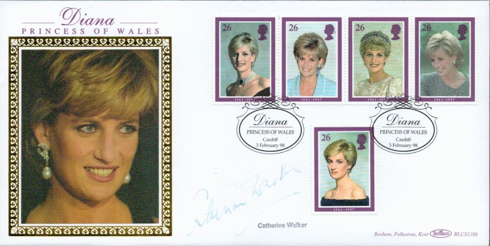 Lot 662: Catherine Walker signed Diana Princess of Wales FDC....