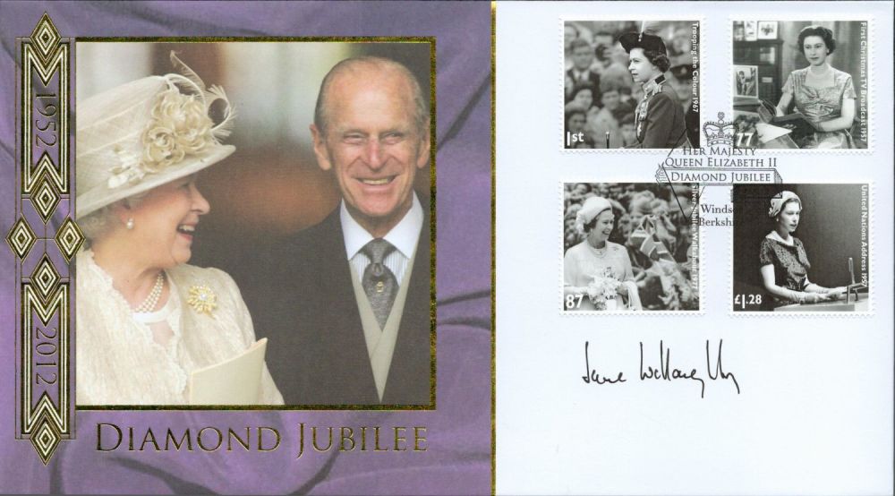 Lot 663: Jane Heathcote-Drummond Willoughby signed Diamond Jubilee FDC. All...