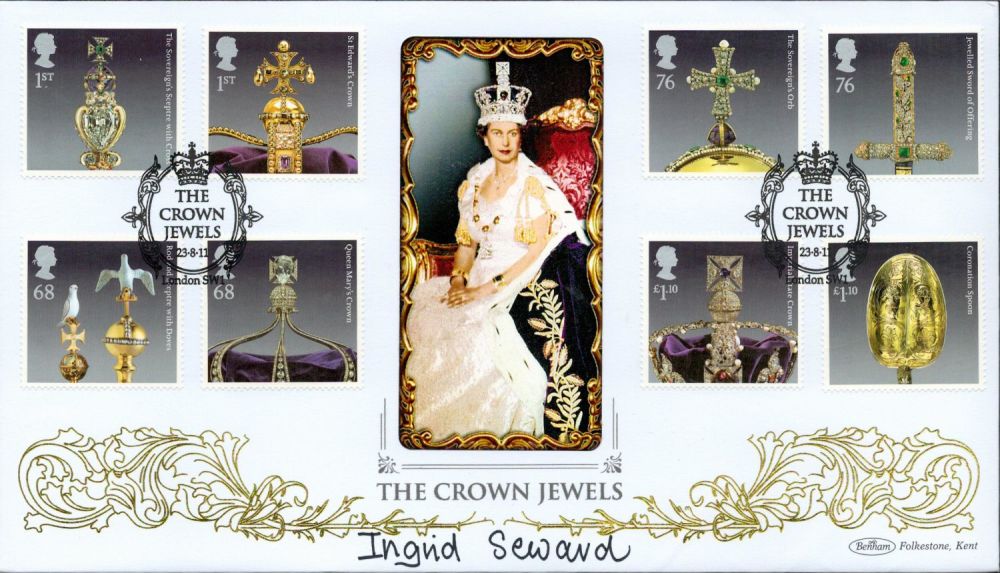 Lot 672: Ingrid Seward signed The Crown Jewels FDC. 23/8/11...