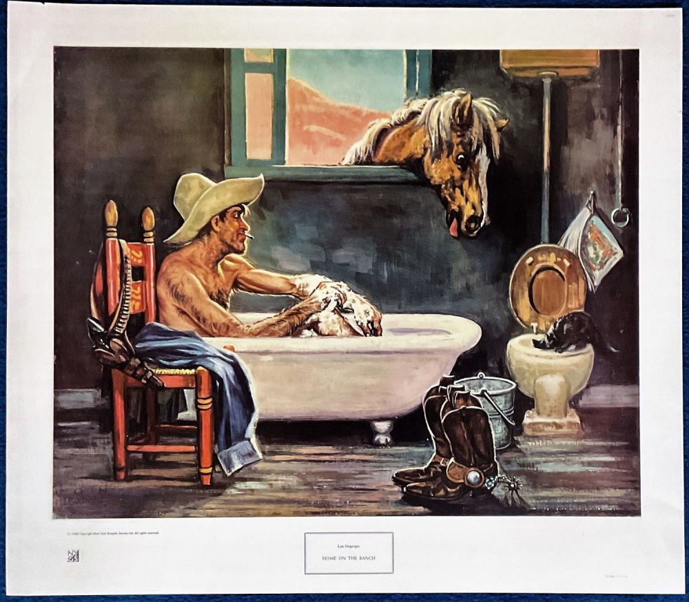 Lot 746: Lon Megargee coloured print titled Home On The...