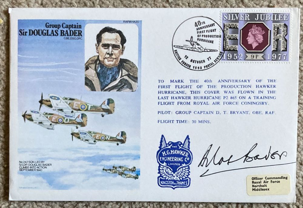 Lot 70: Battle of Britain legendary ace Douglas Bader signed...