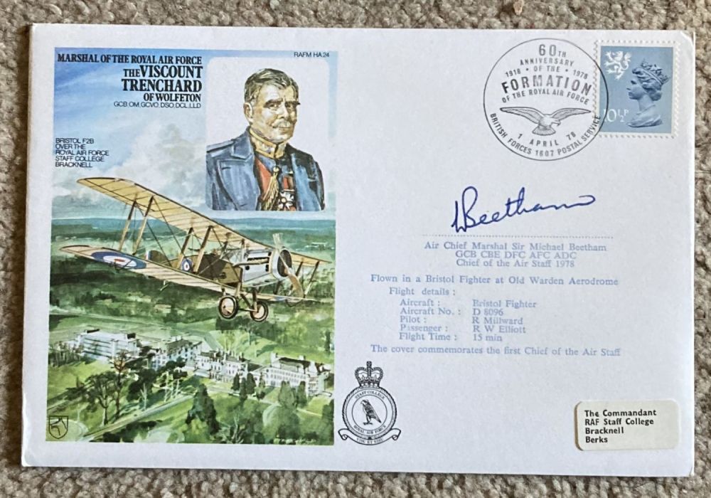 Lot 74: ACM Michael Beetham DFC AFC signed HA24b MRAF...