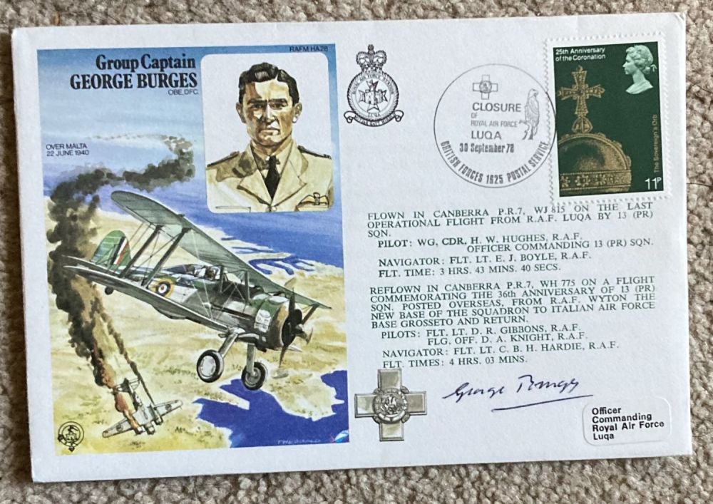 Lot 78: WW2 ace Grp Capt George Burges DFC signed...