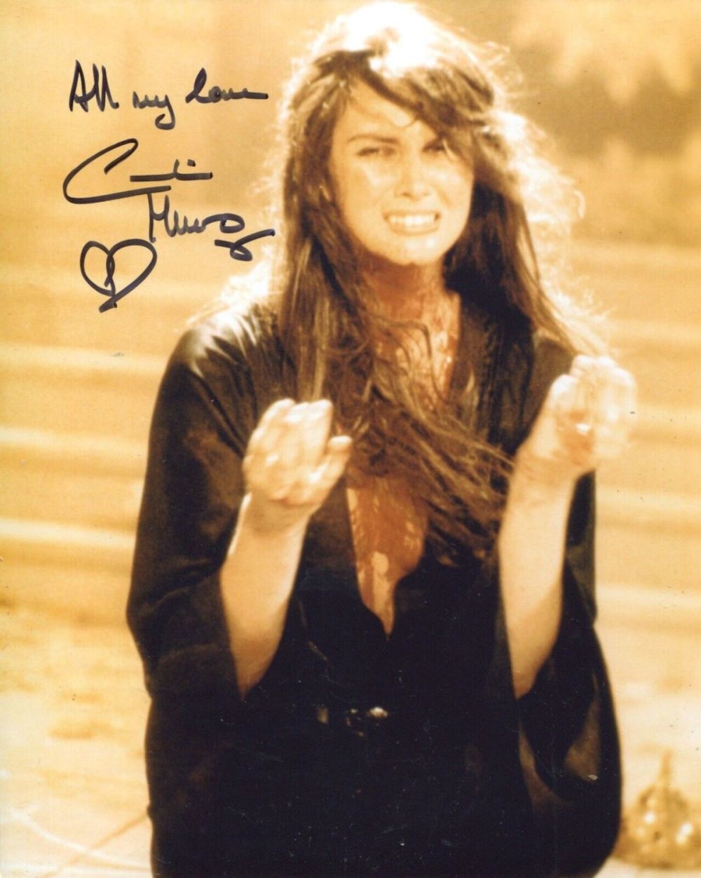 Lot 210: 007 Bond girl Caroline Munro signed movie scene...