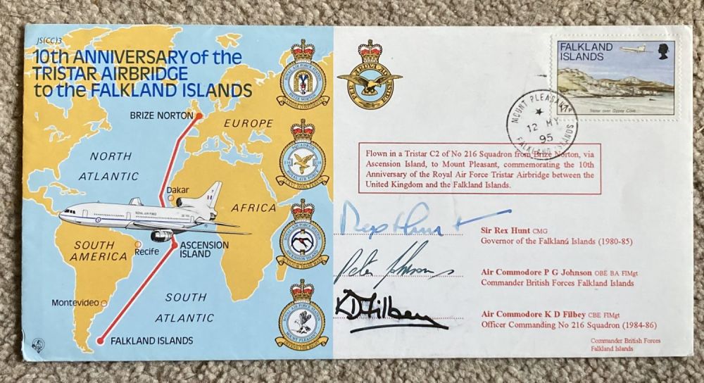 Lot 223: Falklands 10th ann Airbridge cover signed by Rex...
