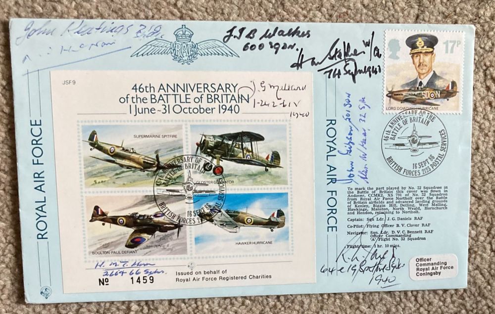 Lot 232: WW2 Eight Battle of Britain pilots signed 46th...