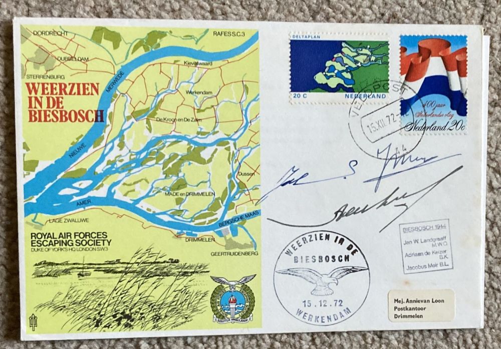 Lot 243: WW2 Escape from Netherlands cover signed by Three...
