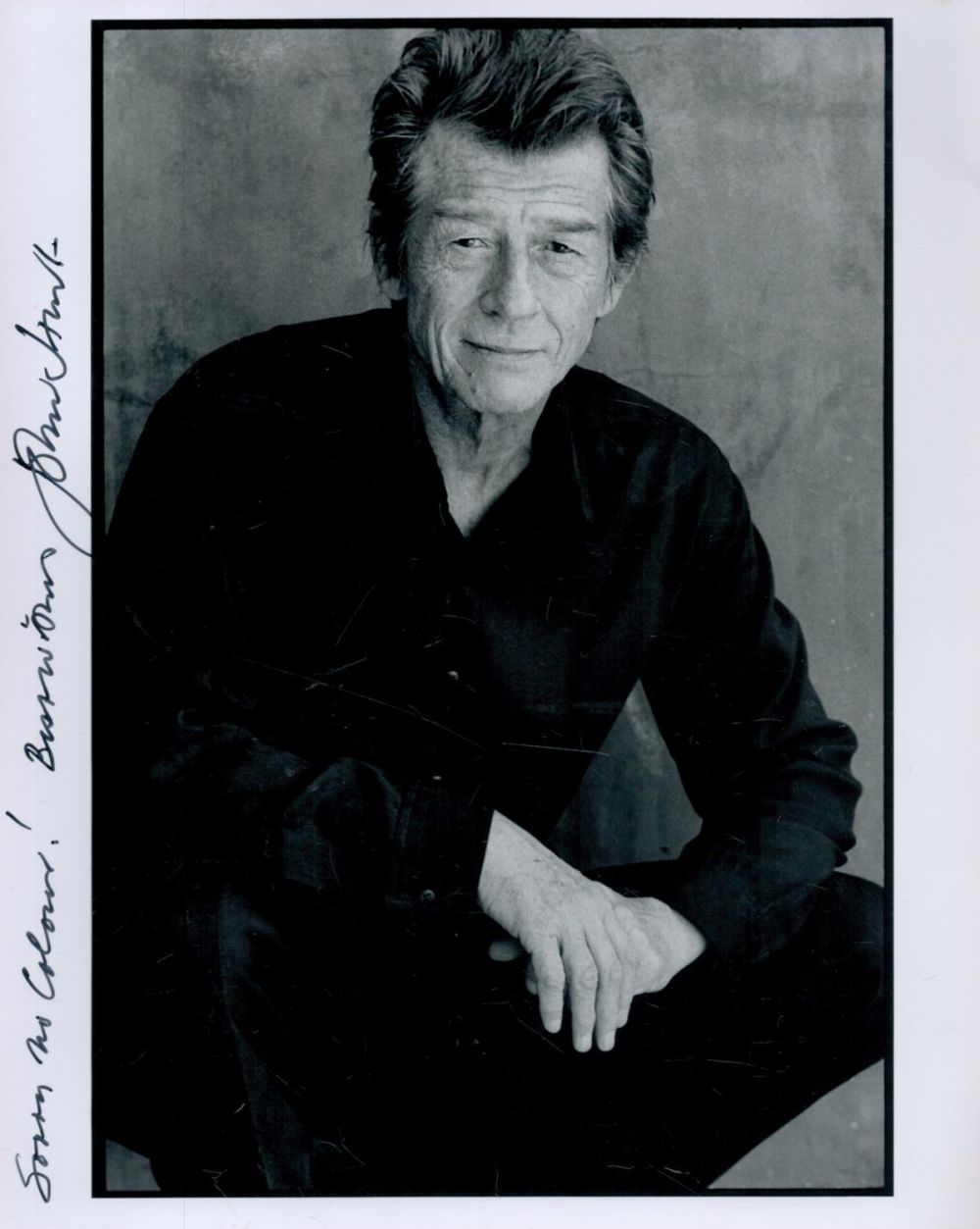 Lot 151: John Hurt Signed 10x8 inch Black and White...