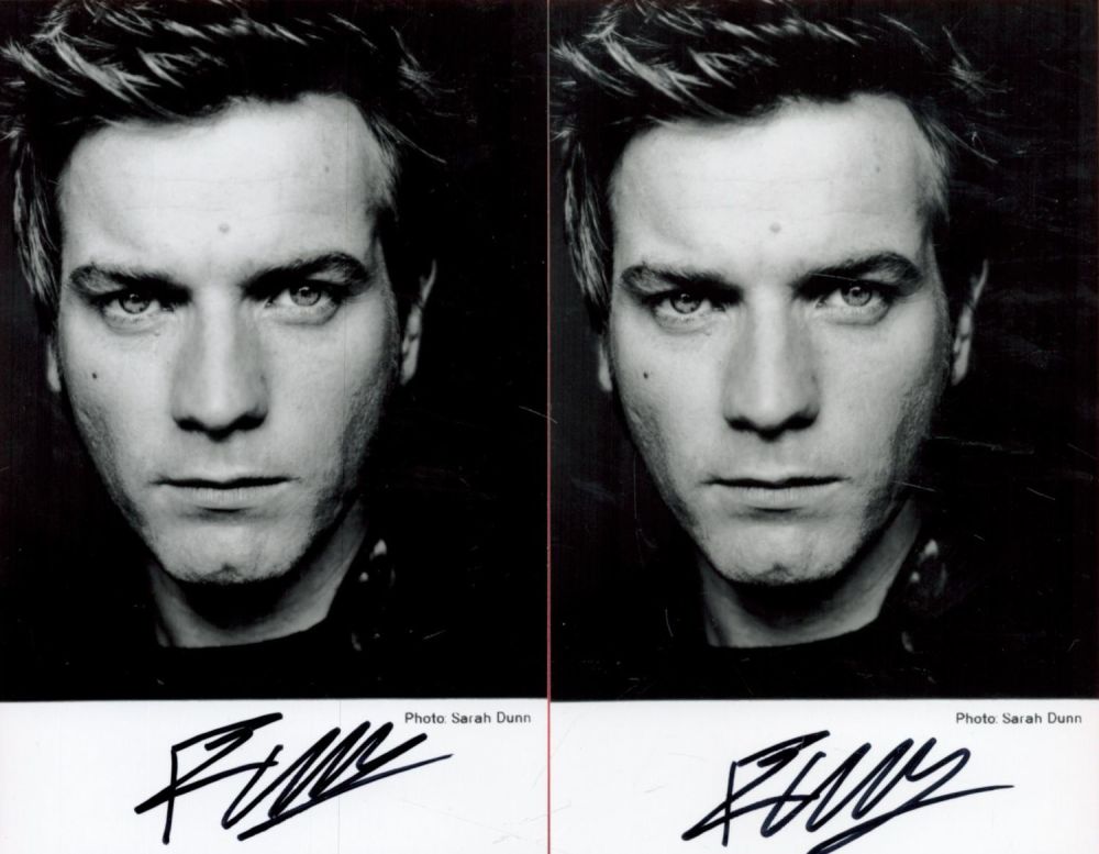 Lot 154: 2 Ewan McGregor Signed 5 x 3 inch...