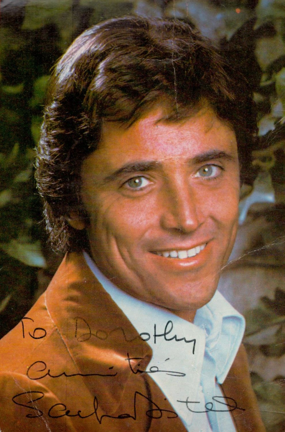 Lot 164: Sacha Distel Signed 6x4 inch Colour Bio Card...
