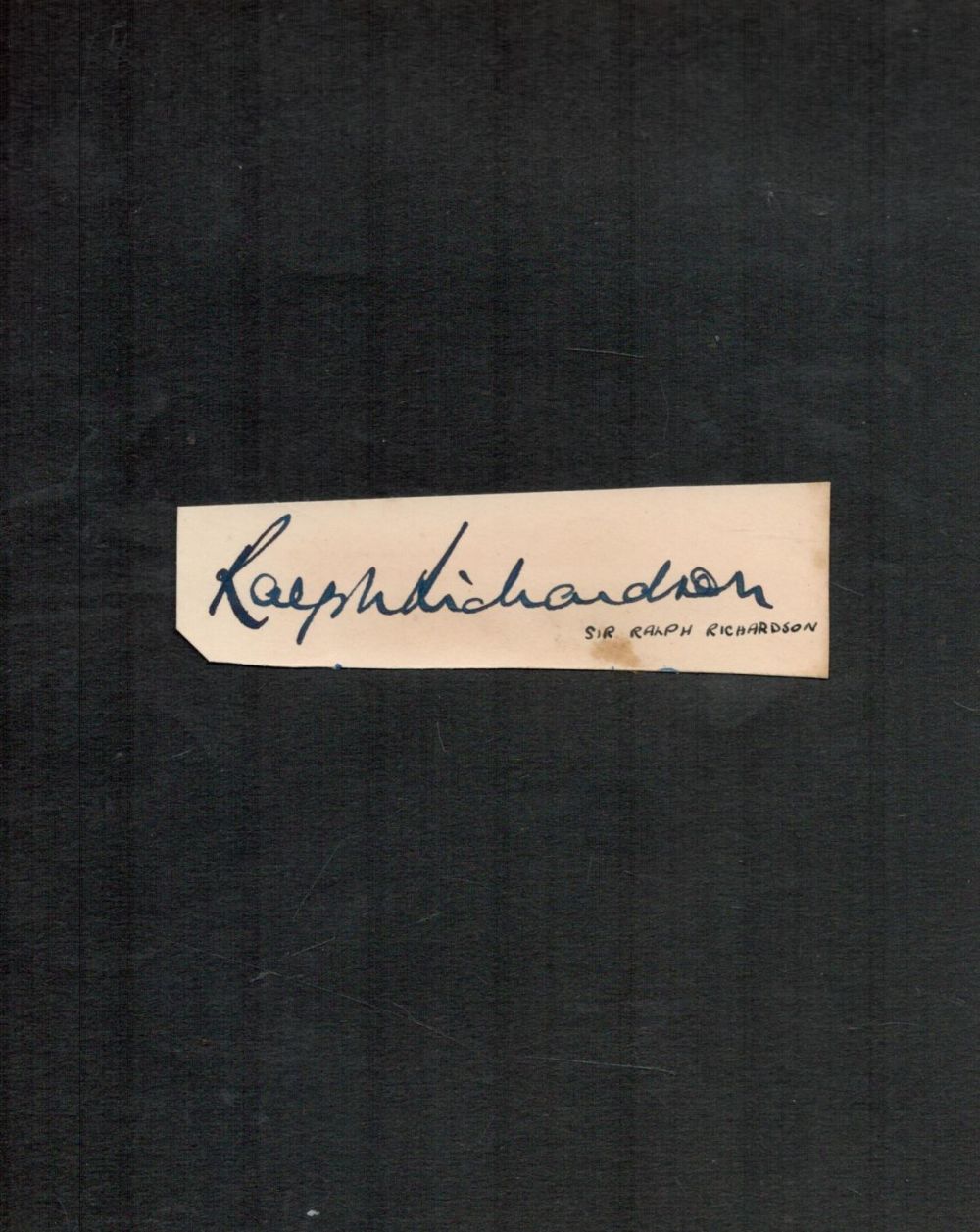 Lot 167: Sir Ralph Richardson Signed Small Signature Piece. Signed...