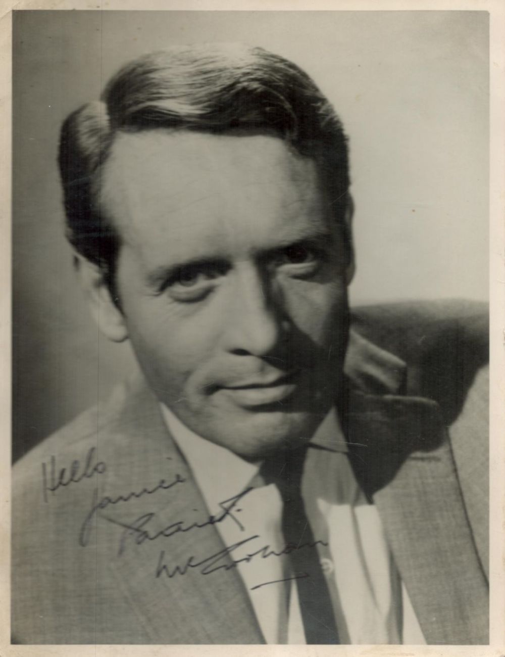 Lot 171: Patrick McGoohan Signed 8 x 6 inch Vintage...