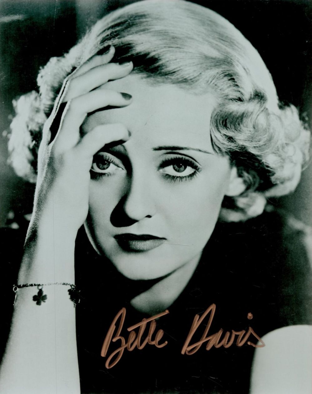 Lot 176: Bette Davis Signed 10x8 inch Black and White...