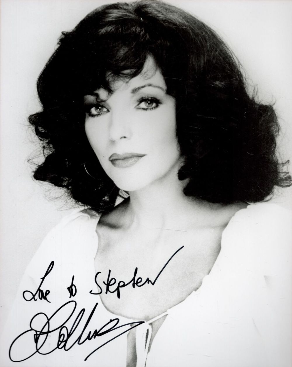 Lot 188: Joan Collins Signed 10 x 8 inch Black...